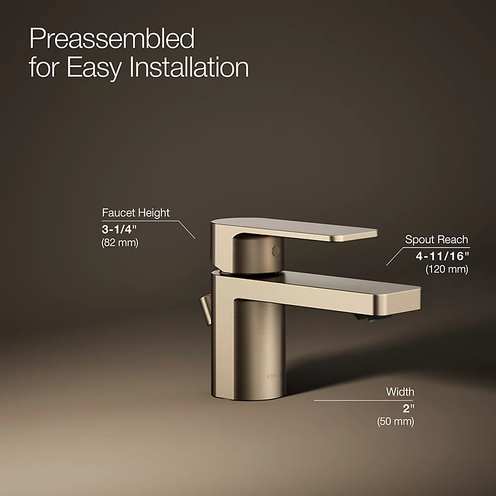 Kohler Parallel Low single-handle bathroom sink faucet, 0.5 gpm K-24804-4N-BV - Plumbing Market