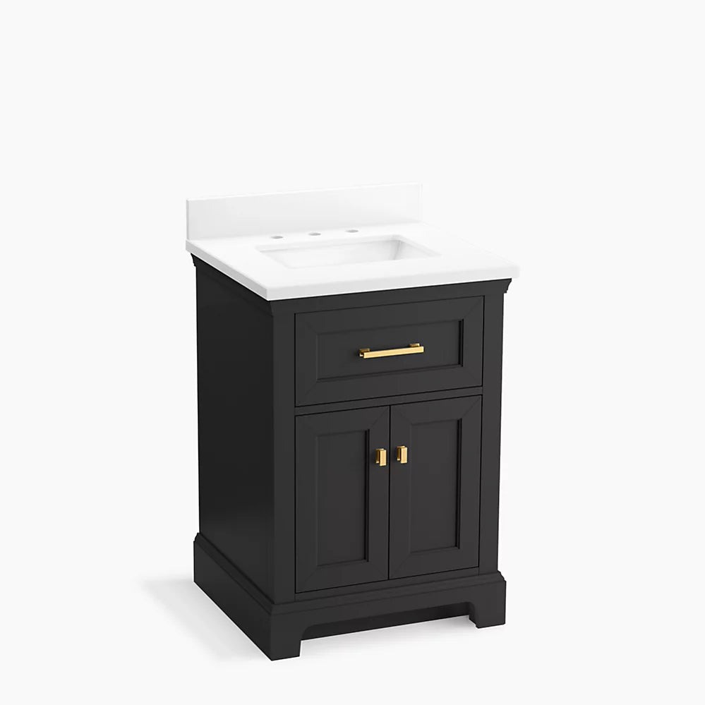 Kohler Charlemont 24" bathroom vanity cabinet with sink and quartz top K-29259-BD1-DWG - Plumbing Market
