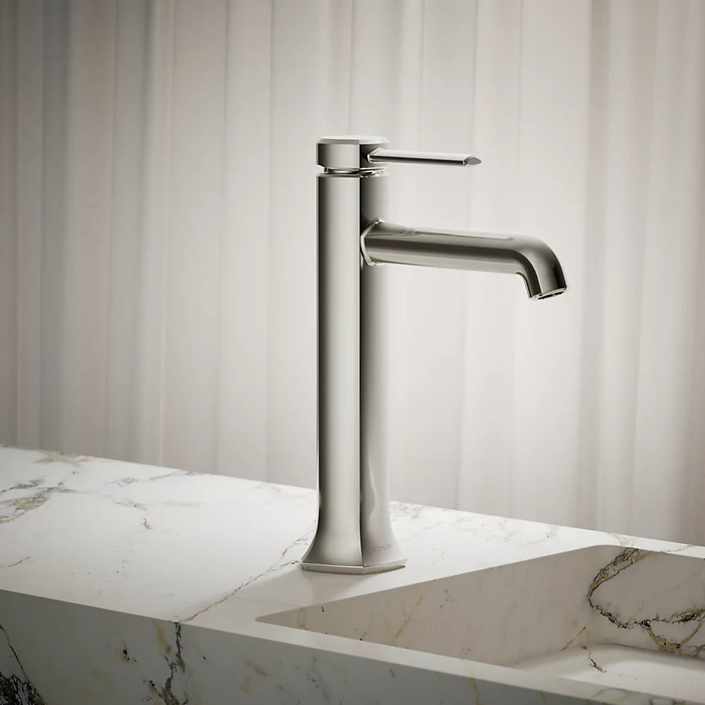 Kohler Occasion Tall single-handle bathroom sink faucet, 0.5 gpm K-27003-4N-SN - Plumbing Market
