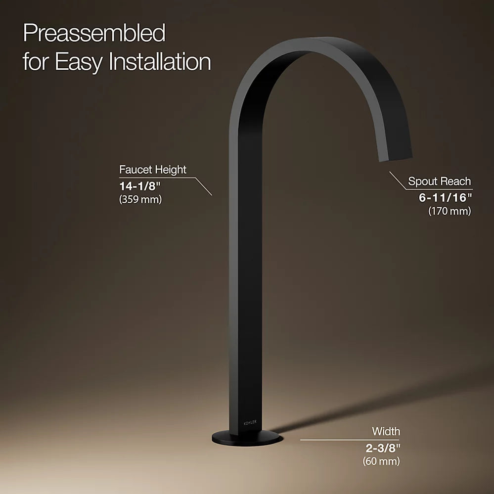 Kohler Components Bathroom sink faucet spout with Ribbon design, 1.2 gpm K-77966-BL - Plumbing Market