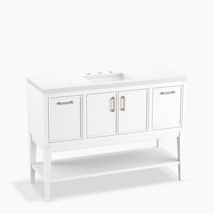 Kohler Winnow 48" bathroom vanity cabinet with sink and quartz top K-33580-ASB-0 - Plumbing Market