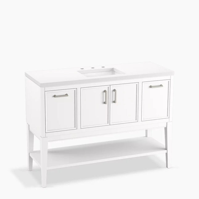 Kohler Winnow 48" bathroom vanity cabinet with sink and quartz top K-33580-ASB-0 - Plumbing Market