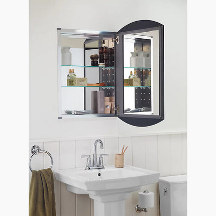 Kohler Archer 20" W x 31" H aluminum single-door medicine cabinet, beveled edges K-3073-NA - Plumbing Market