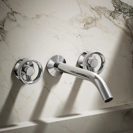 Kohler Components Wall-mount bathroom sink faucet Industrial handle trim K-T77981-9-CP - Plumbing Market