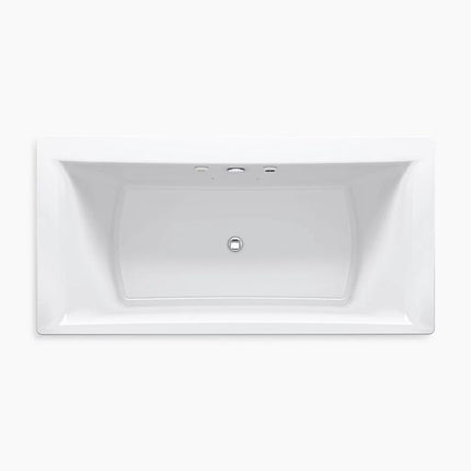 Kohler Stargaze 72" x 36-1/4" freestanding Heated BubbleMassage air bath with Bask heated surface and straight shroud K-1958-GHW-0 - Plumbing Market