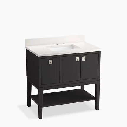 Kohler Seagrove by Studio McGee 36" bathroom vanity cabinet with sink and quartz top K-35026-DWG - Plumbing Market