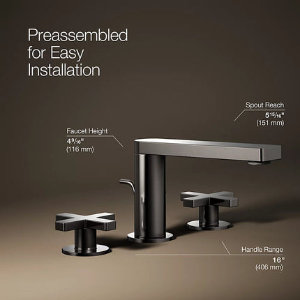 Kohler Composed Widespread bathroom sink faucet with Cross handles, 1.2 gpm K-73060-3-TT - Plumbing Market