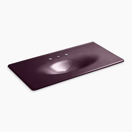 Kohler Iron/Impressions 43" Enameled cast iron vanity top with integrated oval sink K-3052-8-PLM - Plumbing Market