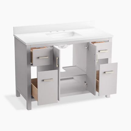 Kohler Kresla 48" bathroom vanity cabinet with sink and quartz top K-40640-BD1-AGA - Plumbing Market