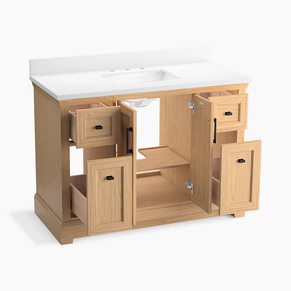 Kohler Charlemont 48" bathroom vanity cabinet with sink and quartz top K-29262-BD1-WEK - Plumbing Market