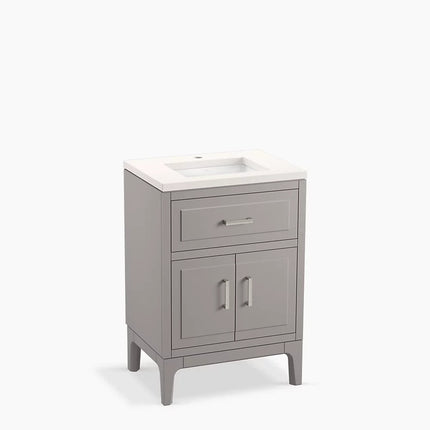 Kohler Seer 24" bathroom vanity cabinet with sink and quartz top K-33551-ASB-1WT - Plumbing Market