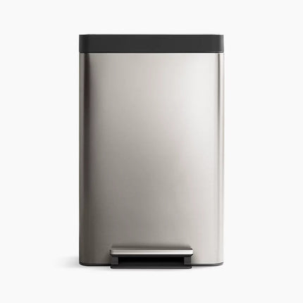 Kohler 13-gallon stainless steel step trash can K-20940-BST - Plumbing Market