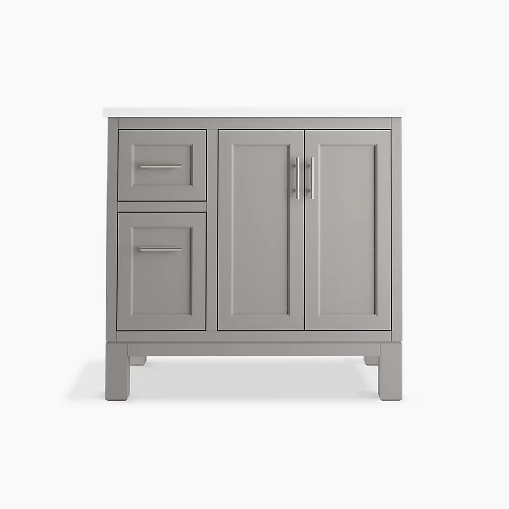 Kohler Quo 36" bathroom vanity cabinet with sink and quartz top K-31244-ASB-1WT - Plumbing Market