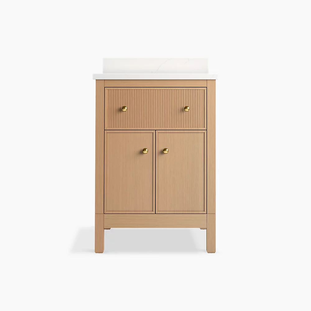 Kohler Malin by Studio McGee 24" bathroom vanity cabinet with sink and quartz top K-35018-SWK - Plumbing Market