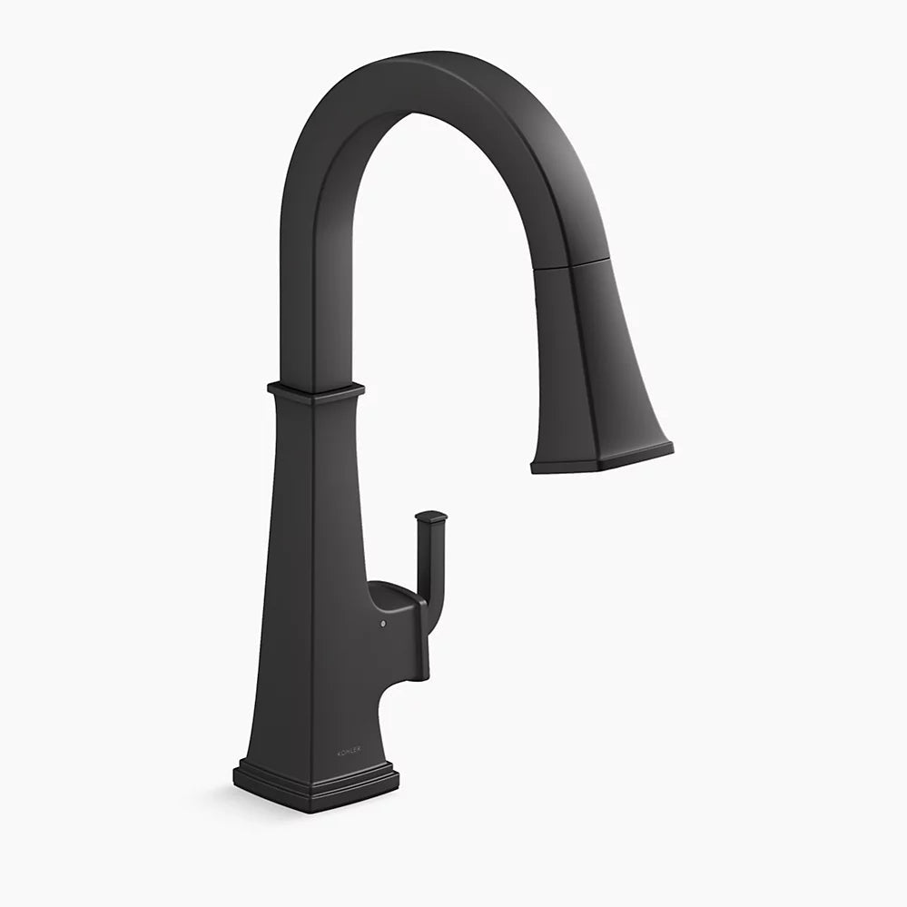 Kohler Riff Touchless pull-down kitchen sink faucet with KOHLER Konnect and three-function sprayhead K-23832-WB-BL - Plumbing Market