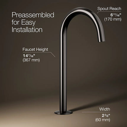 Kohler Components Bathroom sink faucet spout with Tube design, 1.2 gpm K-77965-TT - Plumbing Market