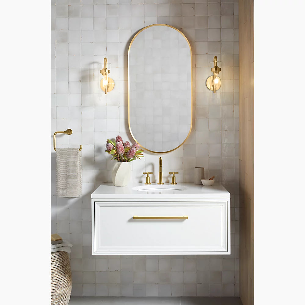 Kohler Essential 20" x 40" capsule framed mirror K-26051-BNL - Plumbing Market