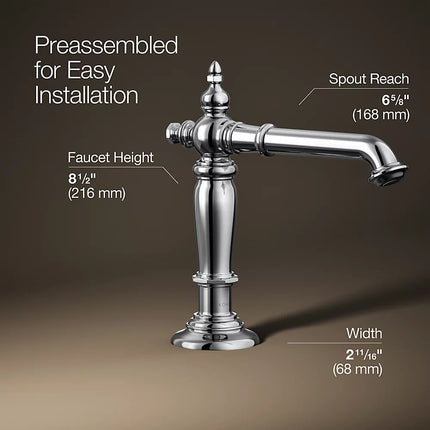 Kohler Artifacts Bathroom sink faucet spout with Column design, 1.2 gpm K-72760-CP - Plumbing Market