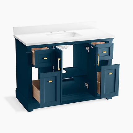 Kohler Charlemont 48" bathroom vanity cabinet with sink and quartz top K-29262-BD1-TDB - Plumbing Market