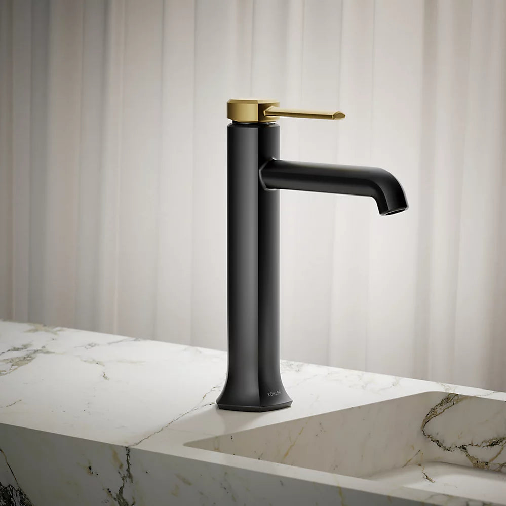 Kohler Occasion Tall single-handle bathroom sink faucet, 0.5 gpm K-27003-4N-BMB - Plumbing Market