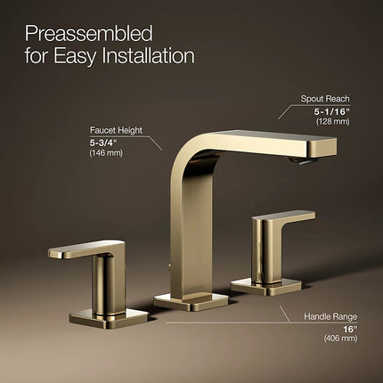 Kohler Parallel Widespread bathroom sink faucet, 0.5 gpm K-23484-4N-AF - Plumbing Market