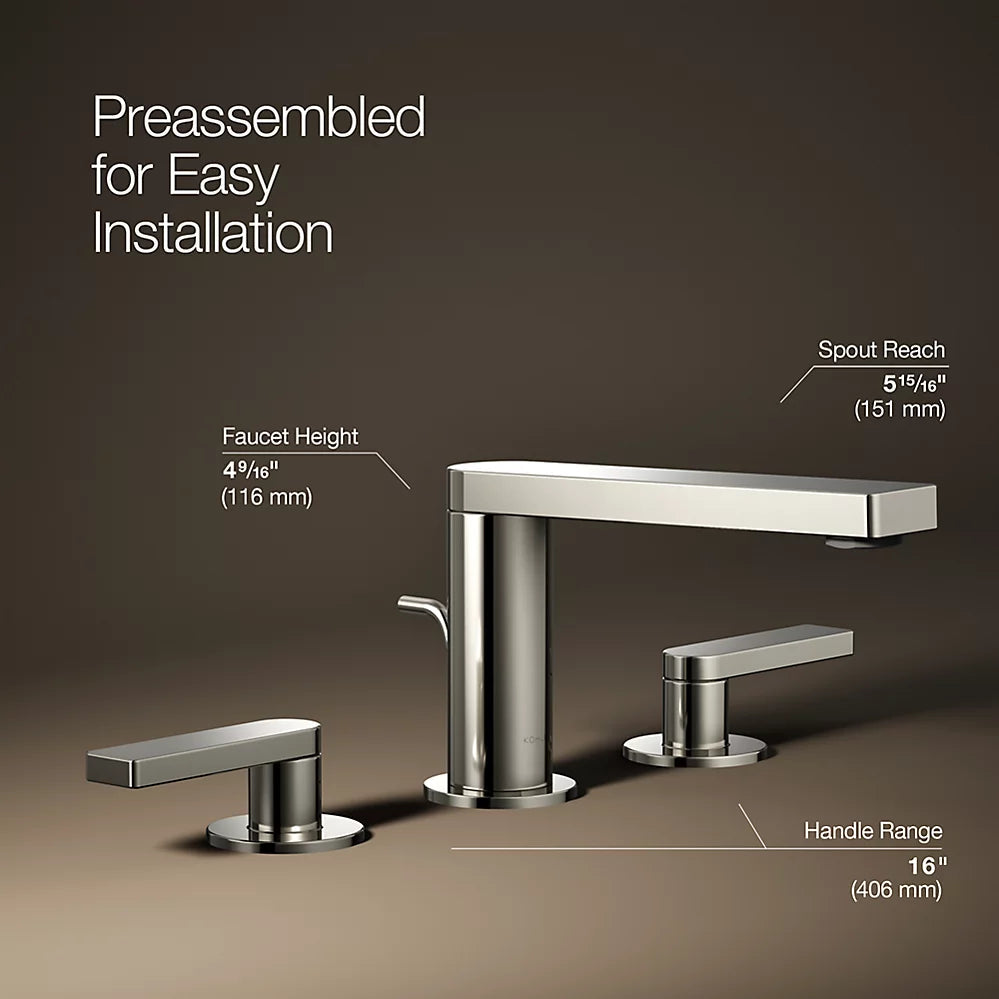Kohler Composed Widespread bathroom sink faucet with Lever handles, 1.2 gpm K-73060-4-SN - Plumbing Market