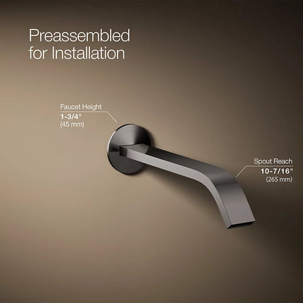 Kohler Components Wall-mount bathroom sink faucet spout with Ribbon design, 1.2 gpm K-T23888-TT - Plumbing Market