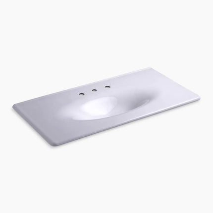 Kohler Iron/Impressions 43" Enameled cast iron vanity top with integrated oval sink K-3052-8-GRL - Plumbing Market