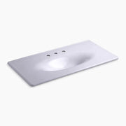 Kohler Iron/Impressions 43" Enameled cast iron vanity top with integrated oval sink K-3052-8-GRL - Plumbing Market
