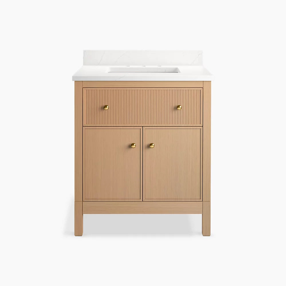 Kohler Malin by Studio McGee 30" bathroom vanity cabinet with sink and quartz top K-35019-SWK - Plumbing Market