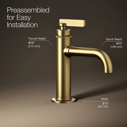 Kohler Castia by Studio McGee Single-handle bathroom sink faucet, 1.2 gpm K-35907-4-2MB - Plumbing Market