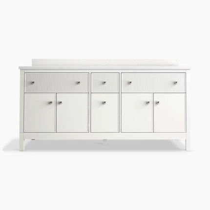 Kohler Malin by Studio McGee 72" bathroom vanity cabinet with sinks and quartz top K-35023-0 - Plumbing Market