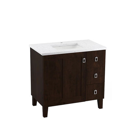 Kohler Poplin 36" bathroom vanity cabinet K-99533-LGR-1WB - Plumbing Market
