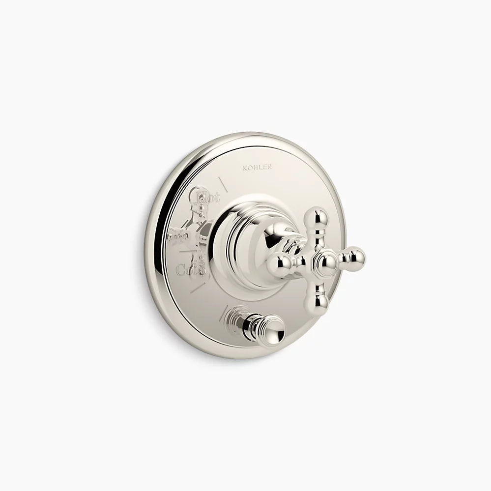 Kohler Artifactsrite-Temp Vlv Trm W/Div,Cross T72768-3-SN - Plumbing Market