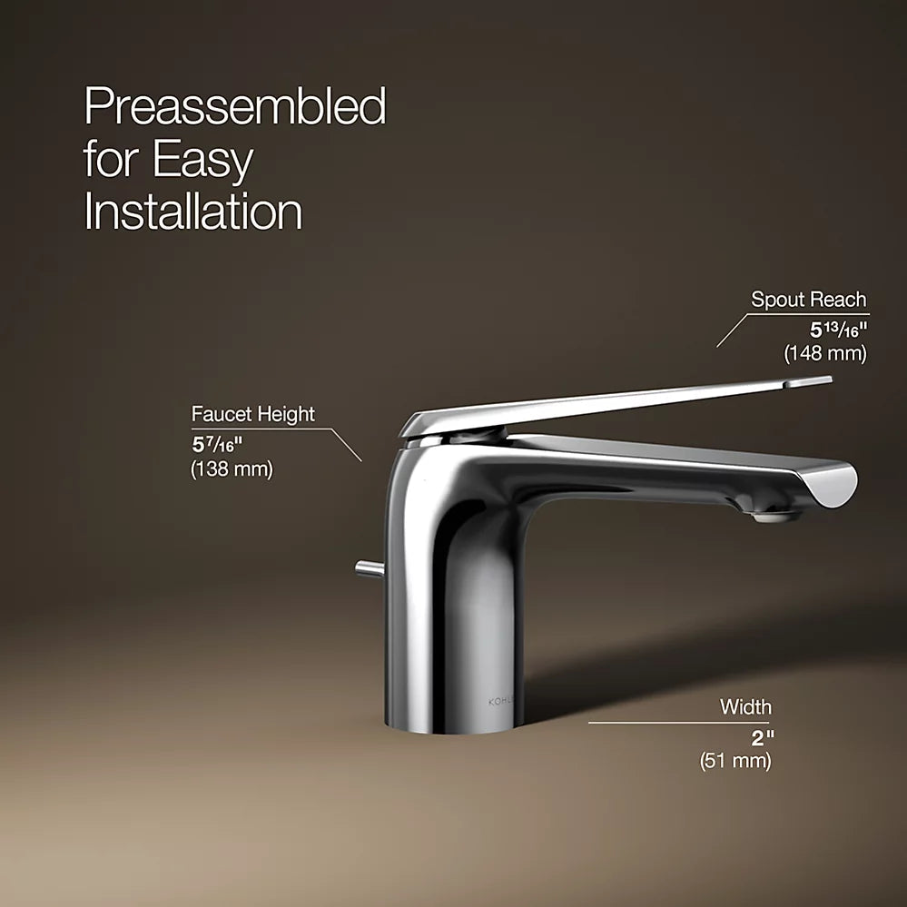 Kohler Avid Single-handle bathroom sink faucet, 0.5 gpm K-97345-4N-CP - Plumbing Market