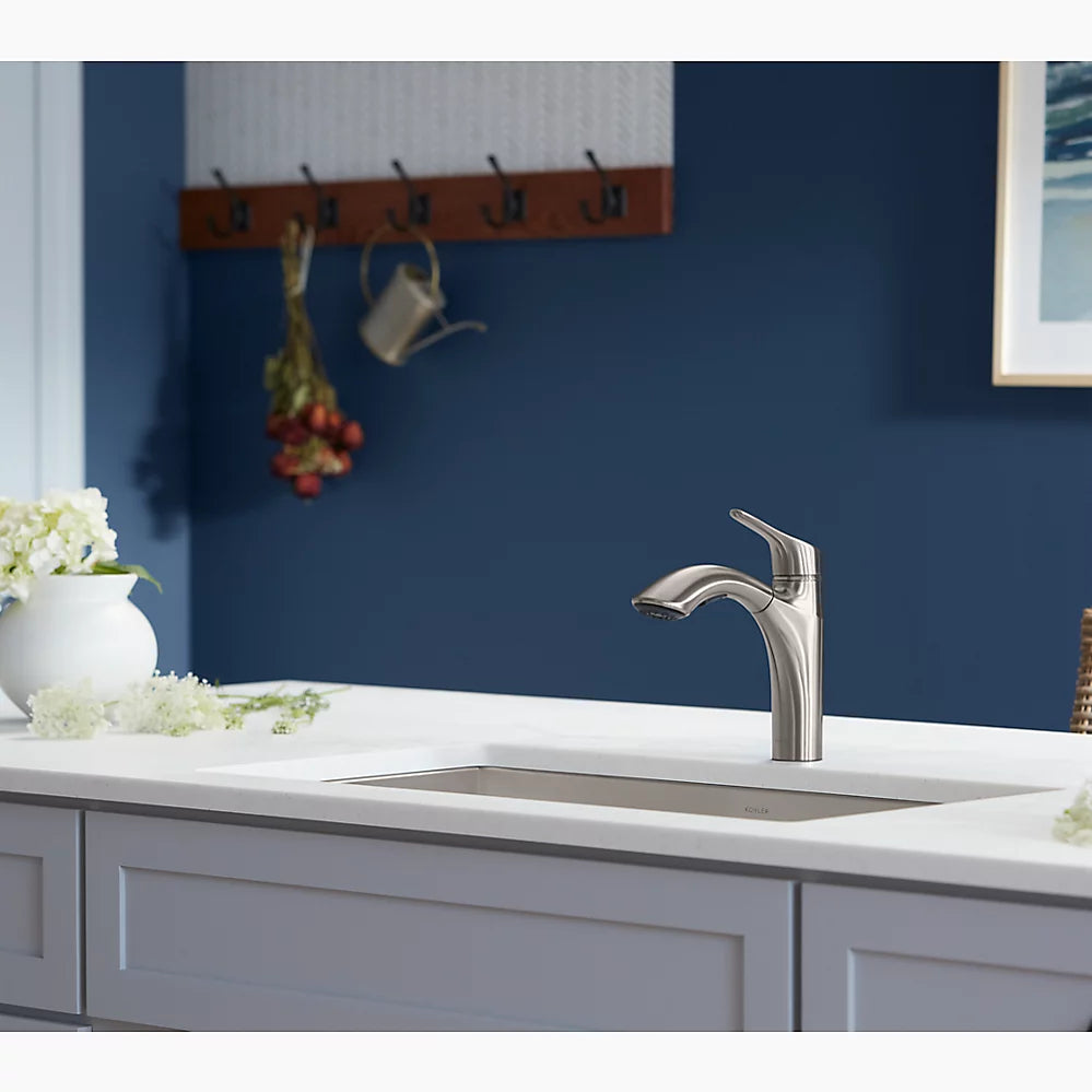 Kohler Rival Pull-out kitchen sink faucet with two-function sprayhead K-30468-VS - Plumbing Market