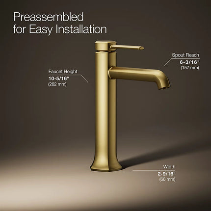 Kohler Occasion Tall single-handle bathroom sink faucet, 0.5 gpm K-27003-4N-2MB - Plumbing Market