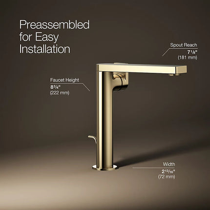 Kohler Composed Tall single-handle bathroom sink faucet with Lever handle, 1.2 gpm K-73168-4-AF - Plumbing Market