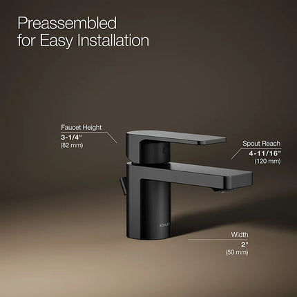 Kohler Parallel Low single-handle bathroom sink faucet, 1.2 gpm K-24804-4-BL - Plumbing Market