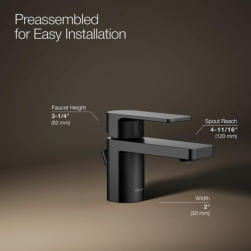 Kohler Parallel Low single-handle bathroom sink faucet, 1.2 gpm K-24804-4-BL - Plumbing Market