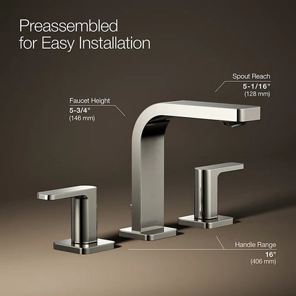 Kohler Parallel Widespread bathroom sink faucet, 1.2 gpm K-23484-4-SN - Plumbing Market