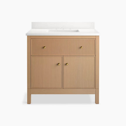 Kohler Malin by Studio McGee 36" bathroom vanity cabinet with sink and quartz top K-35020-SWK - Plumbing Market