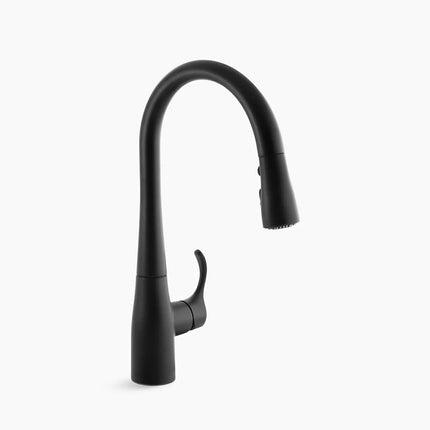 Kohler Simplice Compact pull-down kitchen sink faucet with three-function sprayhead K-597-BL - Plumbing Market