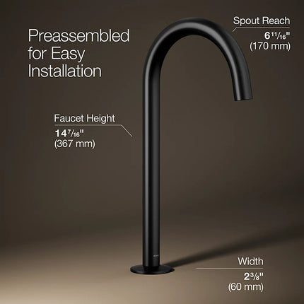 Kohler Components Bathroom sink faucet spout with Tube design, 1.2 gpm K-77965-BL - Plumbing Market