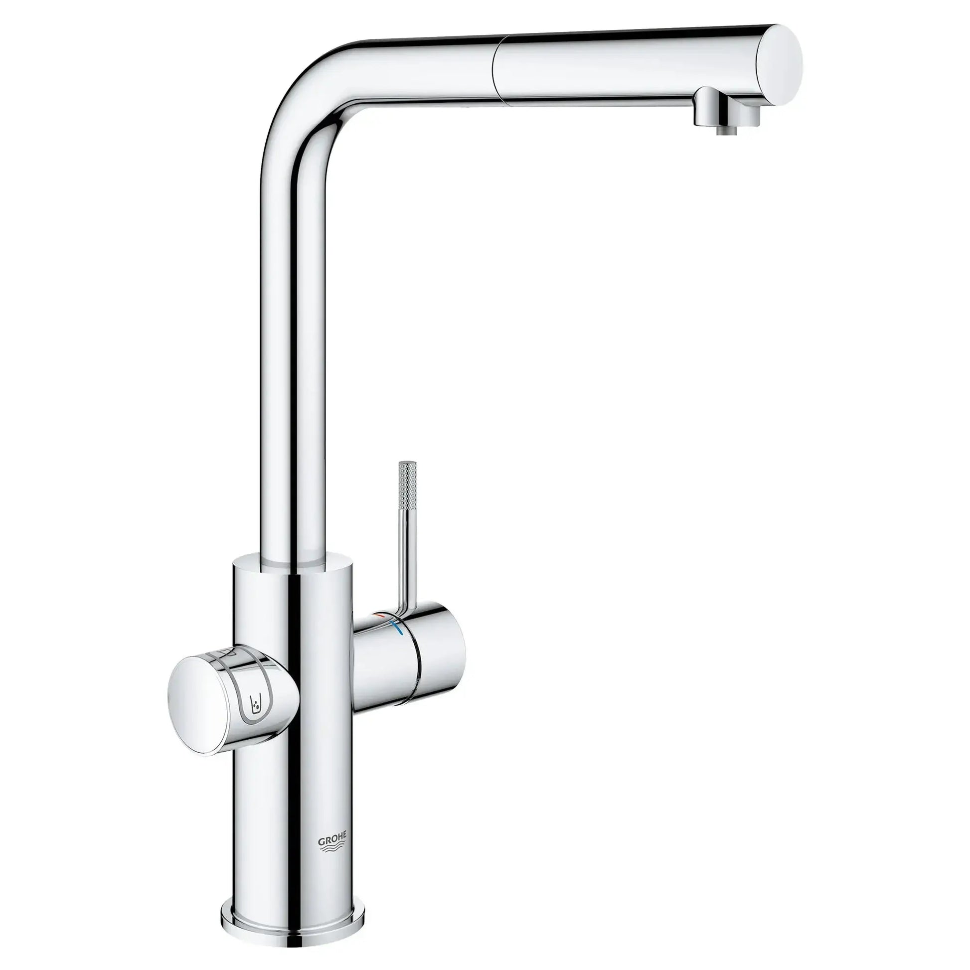 GROHE Blue Single-Handle Pull-Out Kitchen Faucet Single Spray 6.6 L/min (1.75 gpm) with Chilled and Sparkling Water - Plumbing Market