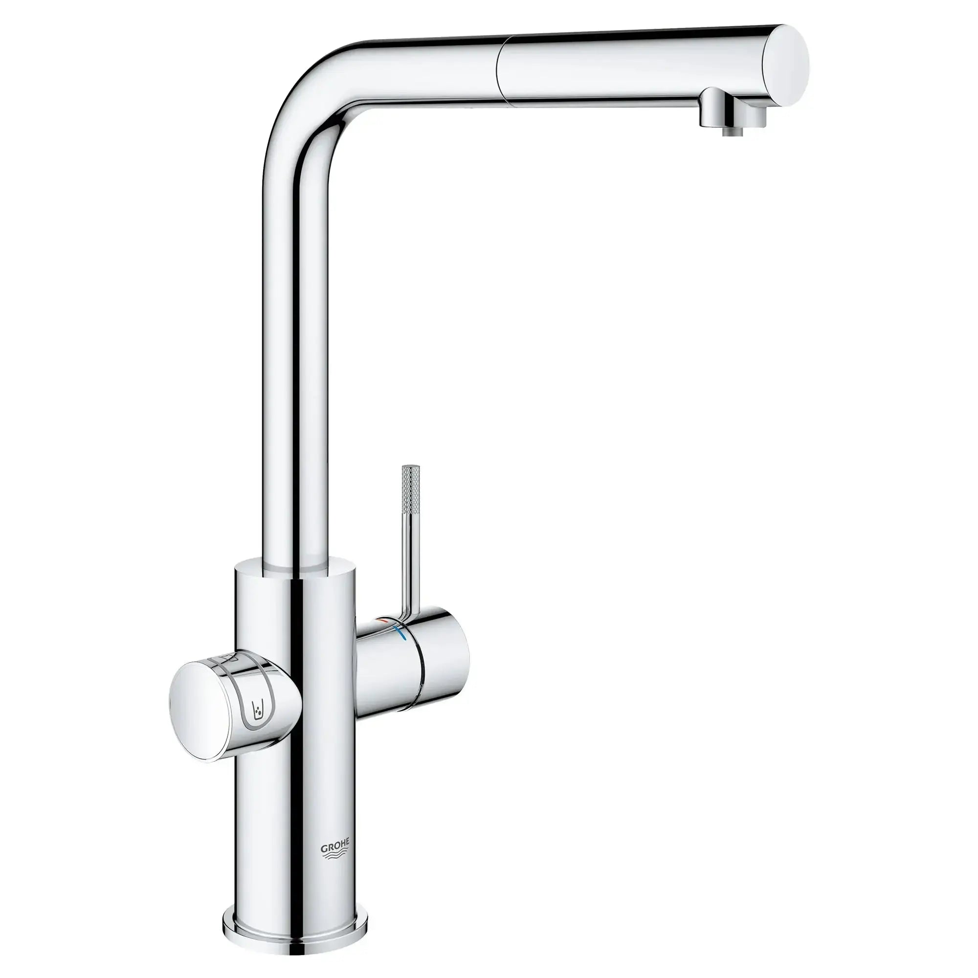 GROHE Blue Single-Handle Pull-Out Kitchen Faucet Single Spray 6.6 L/min (1.75 gpm) with Chilled and Sparkling Water - Plumbing Market