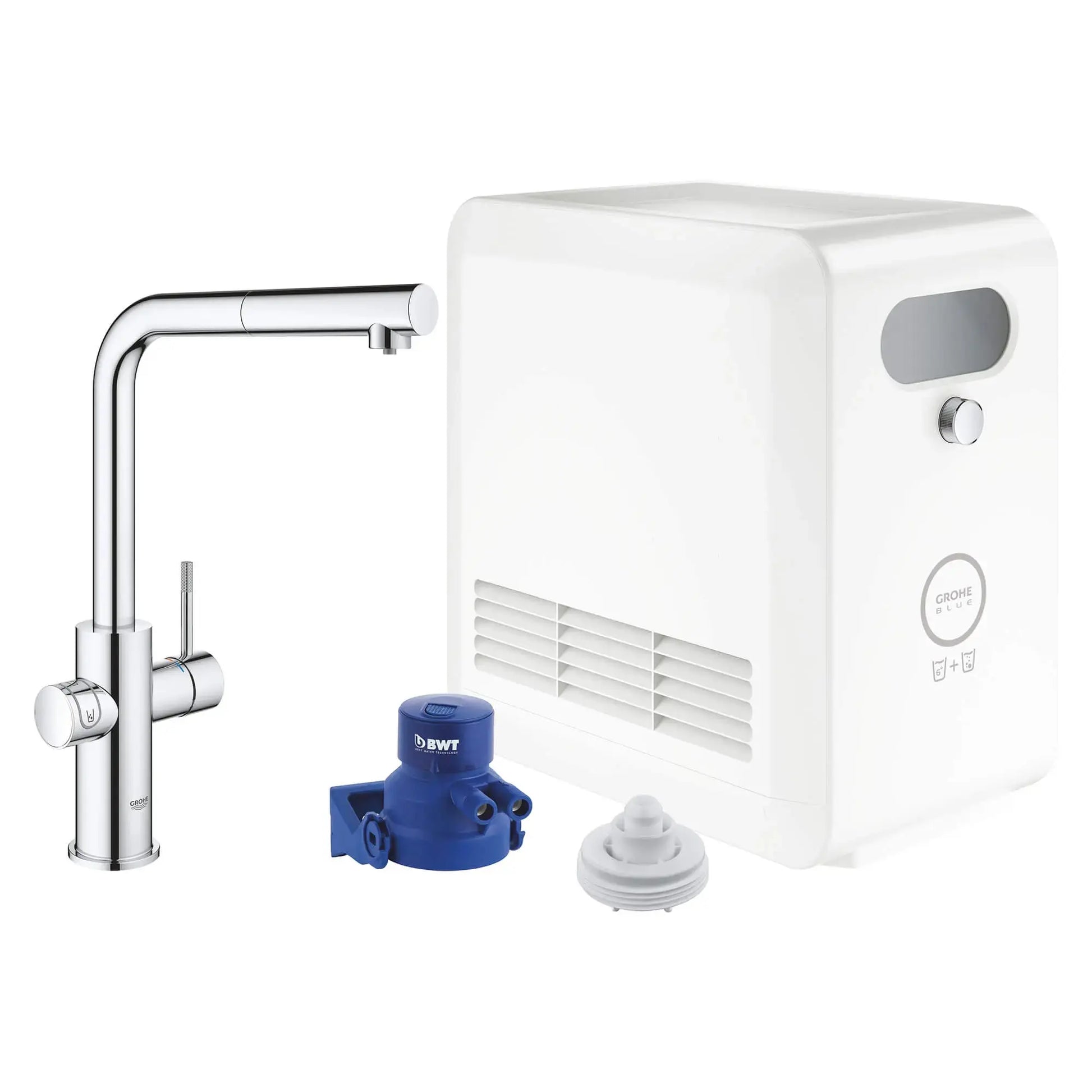 GROHE Blue Single-Handle Pull-Out Kitchen Faucet Single Spray 6.6 L/min (1.75 gpm) with Chilled and Sparkling Water - Plumbing Market