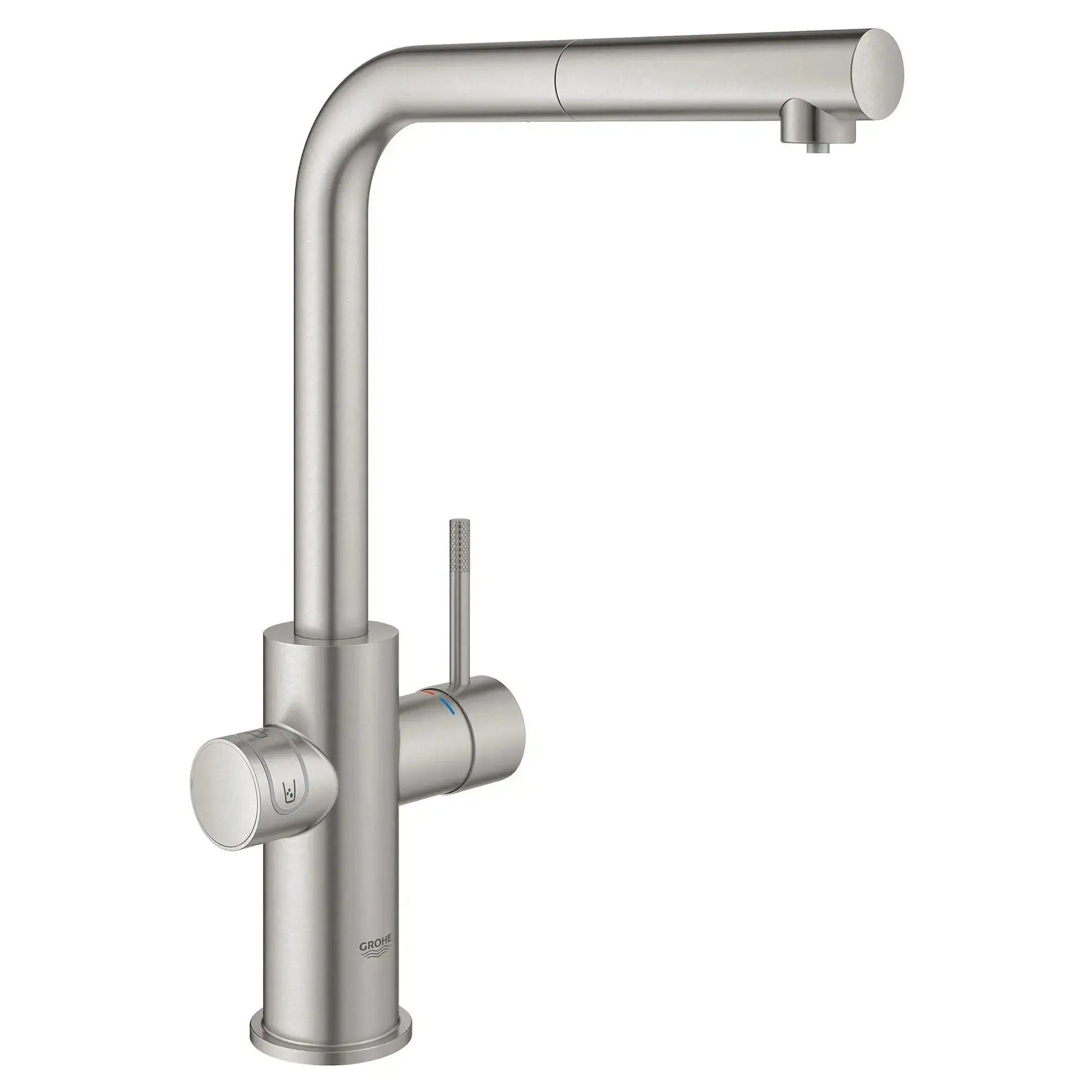 GROHE Blue Single-Handle Pull-Out Kitchen Faucet Single Spray 6.6 L/min (1.75 gpm) with Chilled and Sparkling Water - Plumbing Market