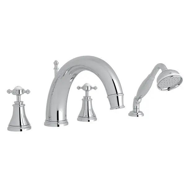 Georgian Era™ 4-Hole Deck Mount Tub Filler With C-Spout - Plumbing Market