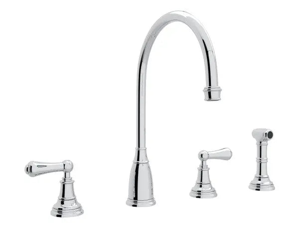 Georgian Era™ Two Handle Kitchen Faucet With Side Spray - Plumbing Market